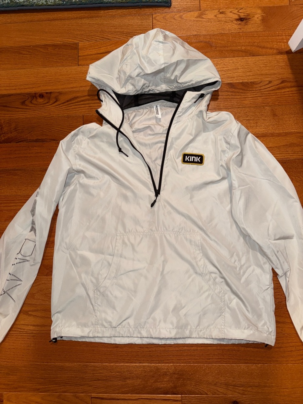 Independent Trading Co. Kink BMX White Hooded Windbreaker 1/4 zip Jacket XL